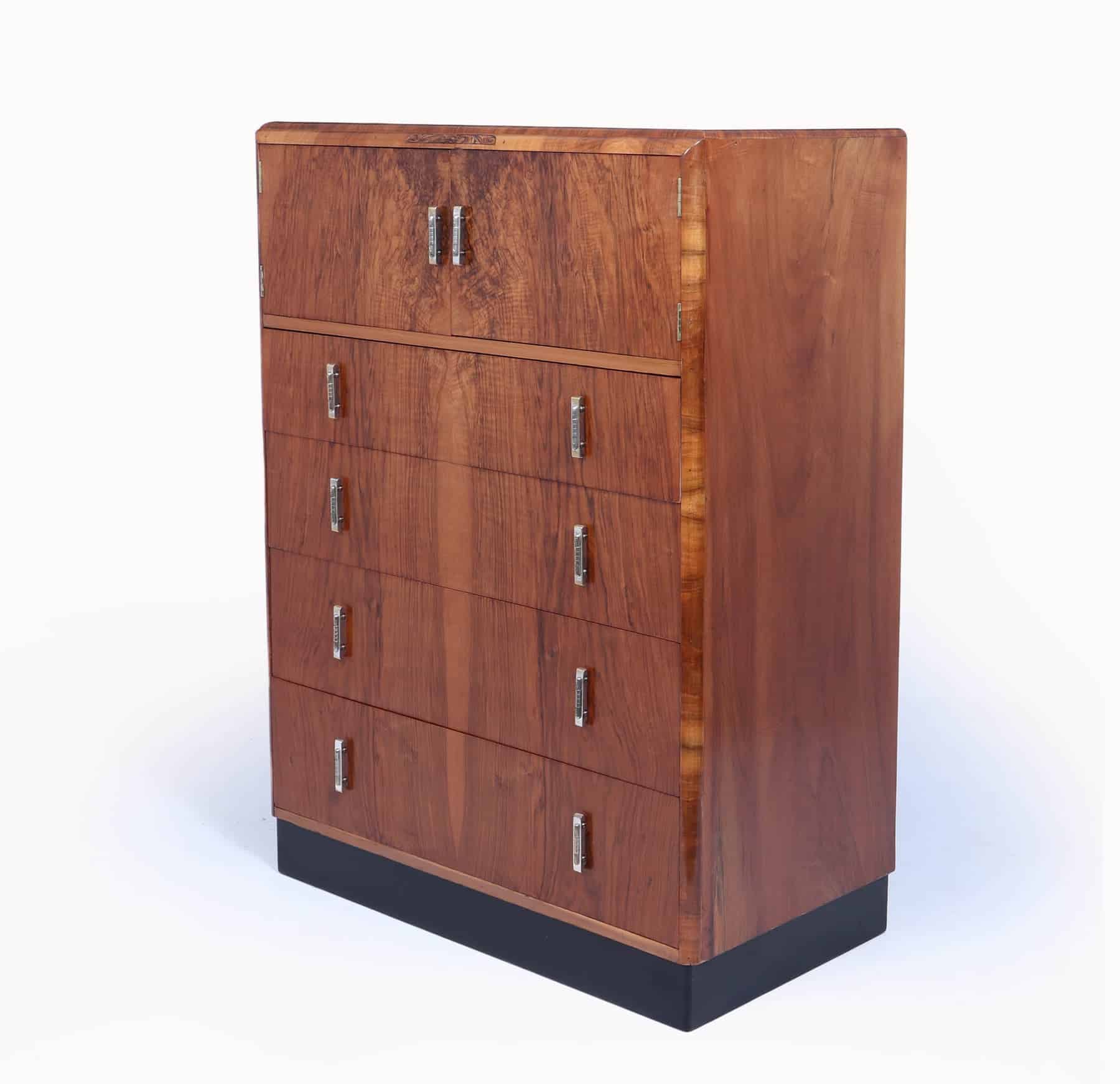 Art Deco Walnut Tallboy C1930