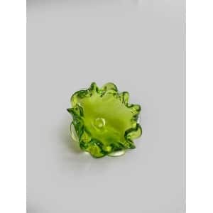 Czech Art Glass Factory Chribska By Josef Hospodka, Czechoslovakia 60s Sklo Union, Bright Green Organic Form Bowl, Mid Century Glass.