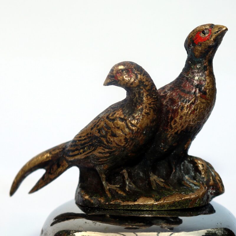 An extremely rare pair cold painted bronze novelty animal Bottle Stoppers C.1900