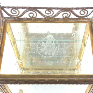 A rare antique French gilt miniature novelty Curio Cabinet Vitrine 31cm C.19thC
