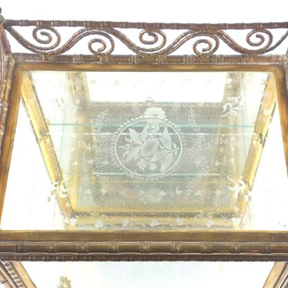 A rare antique French gilt miniature novelty Curio Cabinet Vitrine 31cm C.19thC - Image 4