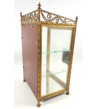 A rare antique French gilt miniature novelty Curio Cabinet Vitrine 31cm C.19thC - Image 8