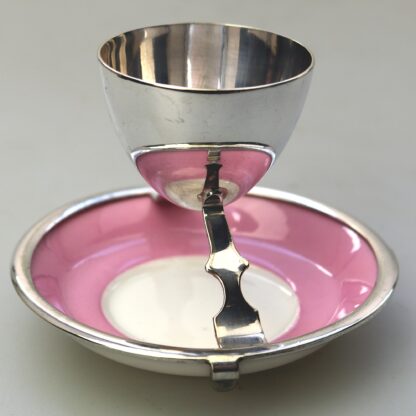 A Christopher Dresser antique novelty Egg Cup & Saucer by Hukin & Heath C.1900's - Image 4