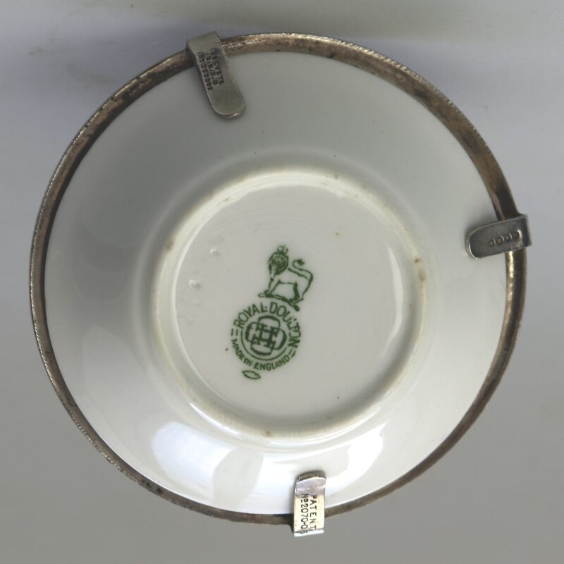 A Christopher Dresser antique novelty Egg Cup & Saucer by Hukin & Heath C.1900's