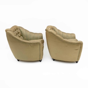 Pair of Gio Ponti Mid-Century Modern Curved Armchairs for Casa e Giardino, 1940s