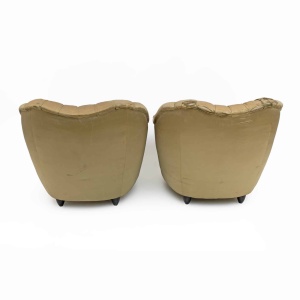 Pair of Gio Ponti Mid-Century Modern Curved Armchairs for Casa e Giardino, 1940s