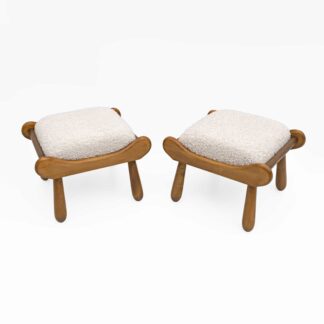 Pair of Philip Arctander Style Mid-century Modern Beech Stool, 1960s