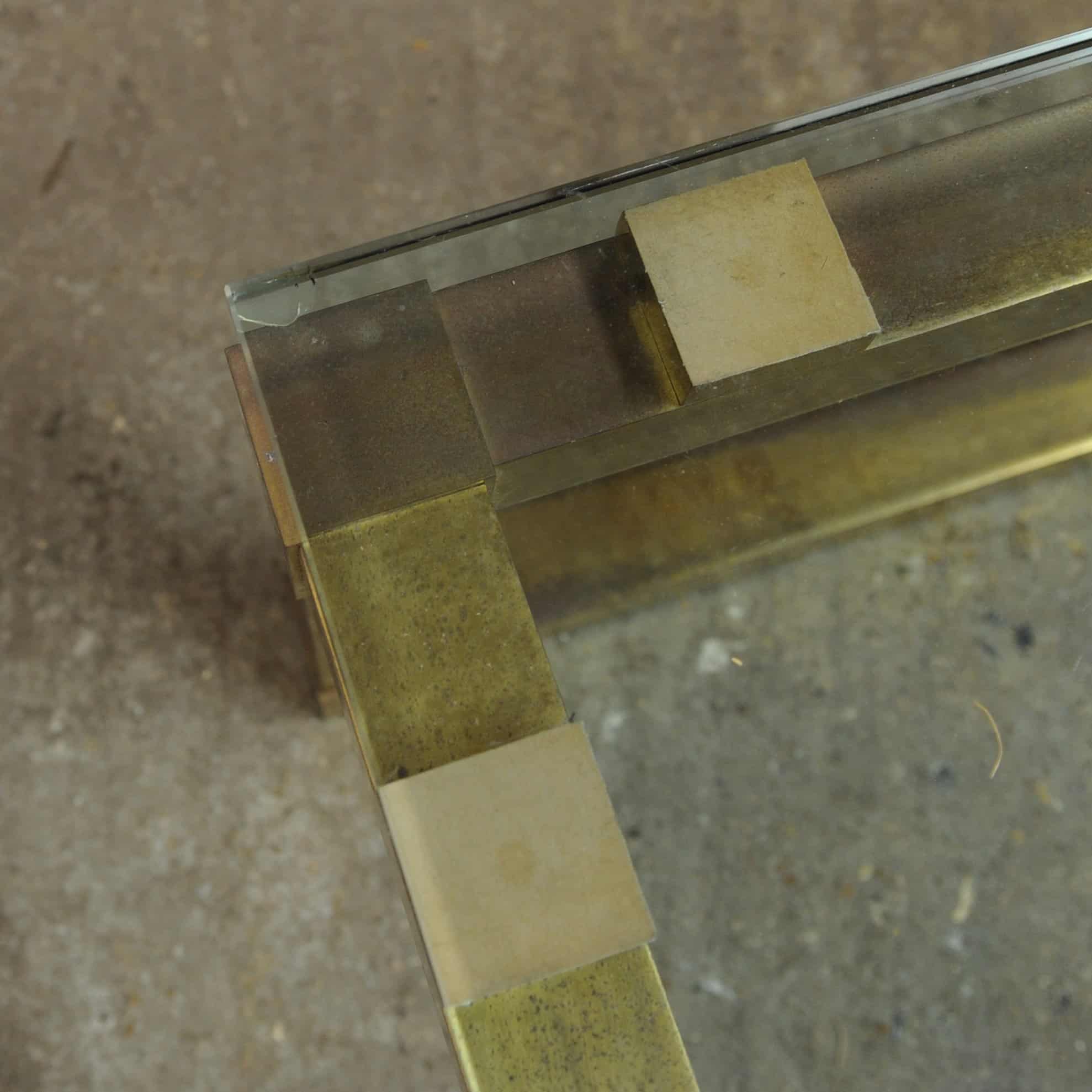 Vintage Rectangular Brass & Smoked Glass Coffee Table, 1970s