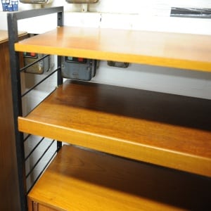 Mid Century Teak Shelving System With Cupboard Ladderax By Robert Heal For Staples, 1960s