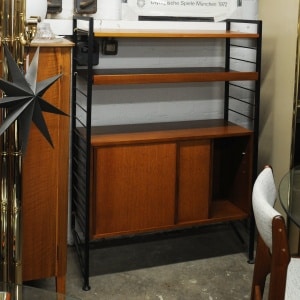 Mid Century Teak Shelving System With Cupboard Ladderax By Robert Heal For Staples, 1960s