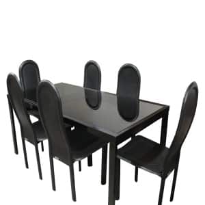 Vintage Black Extendable Dining Table Attributed To Milo Baughman, 1970s