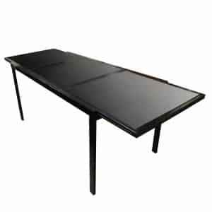 Vintage Black Extendable Dining Table Attributed To Milo Baughman, 1970s