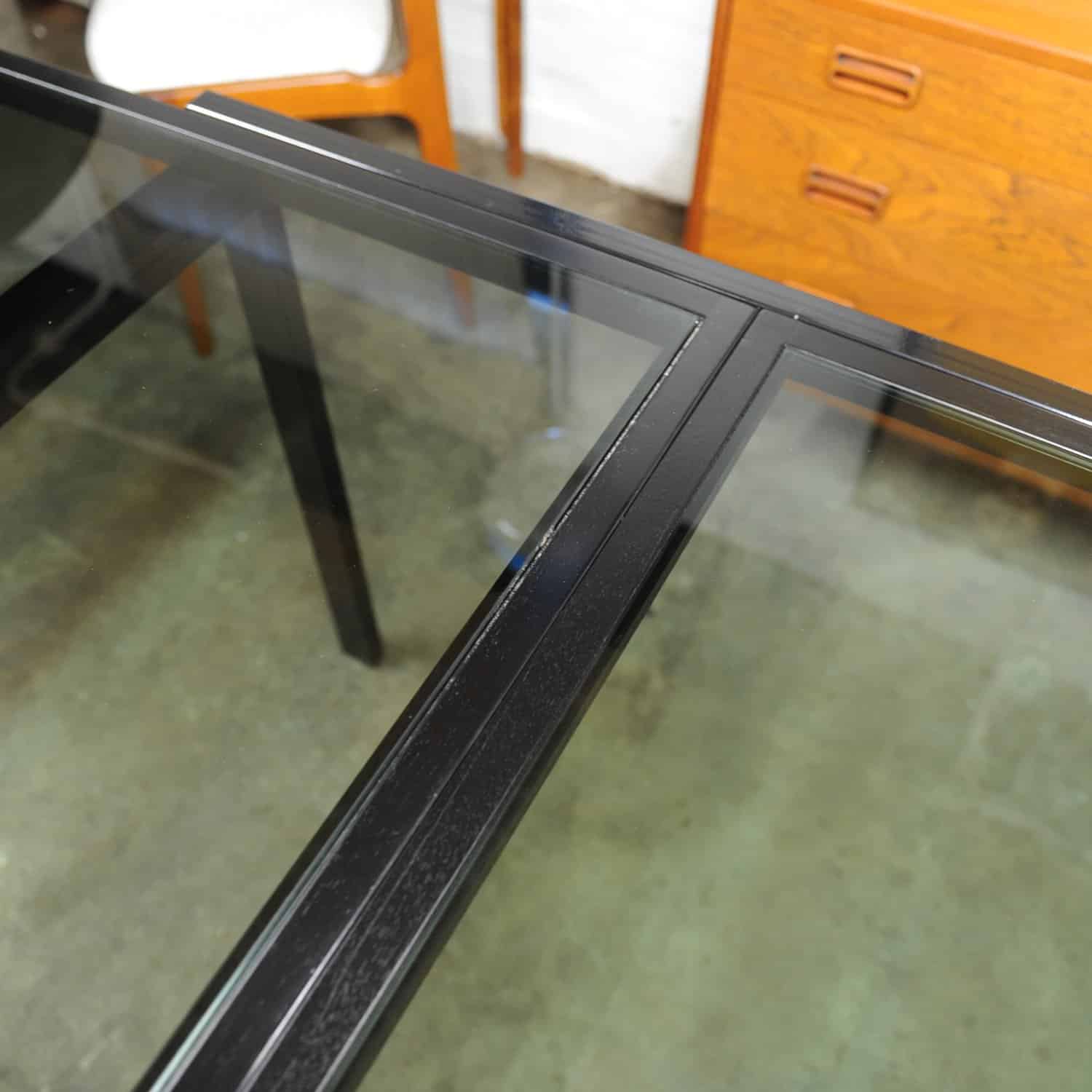 Vintage Black Extendable Dining Table Attributed To Milo Baughman, 1970s