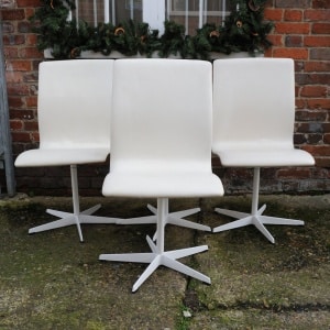 'Oxford' Swivel Chairs In White By Arne Jacobsen For Fritz Hansen, 1965, Set Of 4