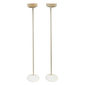 Vintage Italian Cream Model Rl 101/5 Floor Lamps From Relux, Set Of 2, 1970s