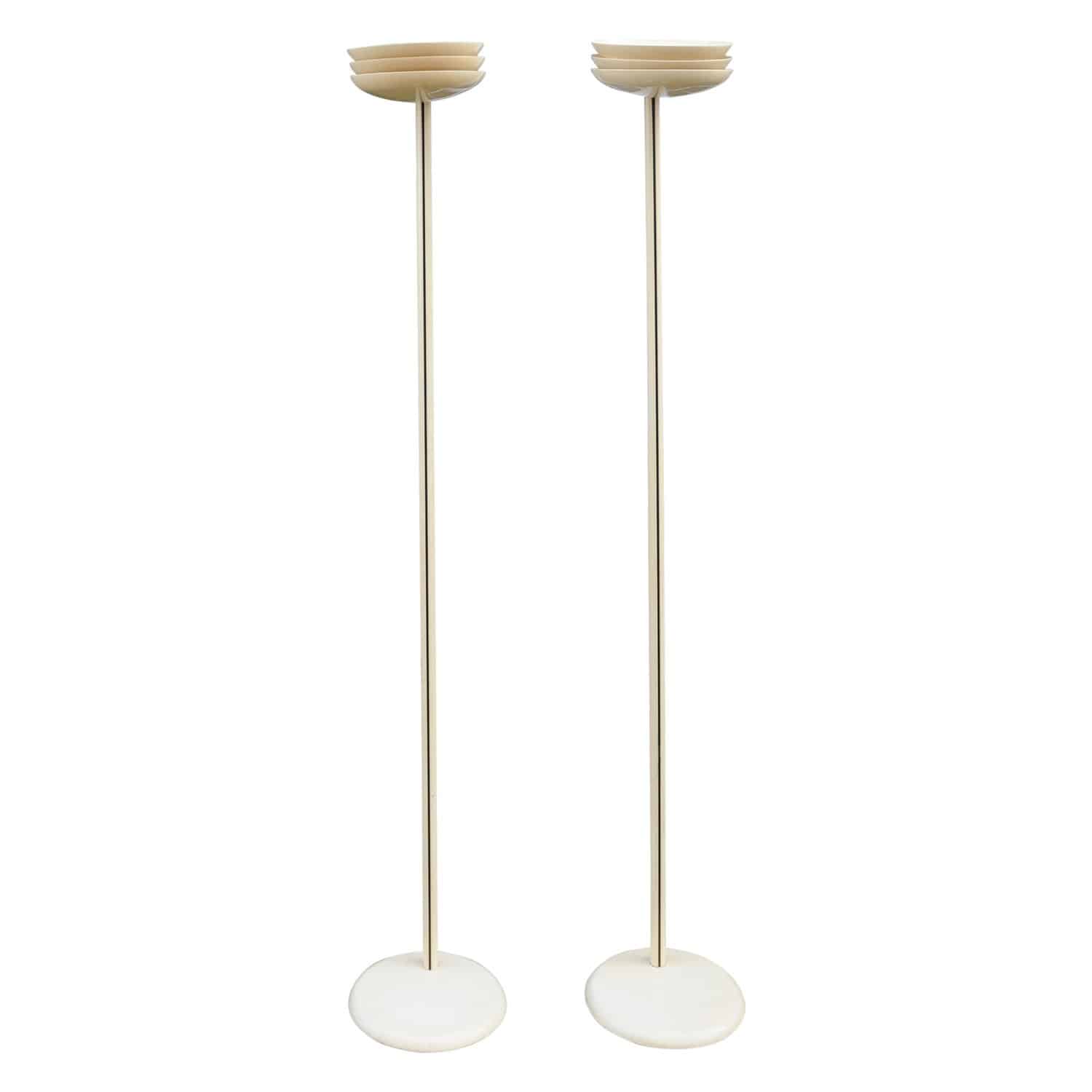 Vintage Italian Cream Model Rl 101/5 Floor Lamps From Relux, Set Of 2, 1970s
