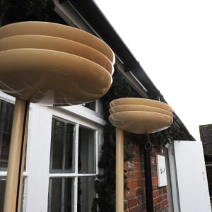 Vintage Italian Cream Model Rl 101/5 Floor Lamps From Relux, Set Of 2, 1970s