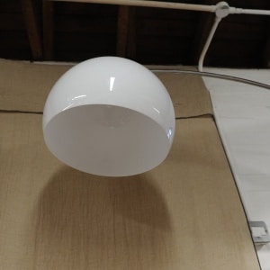 Vintage Chrome & Plastic Arc Lamp With Marble Base, 1980s