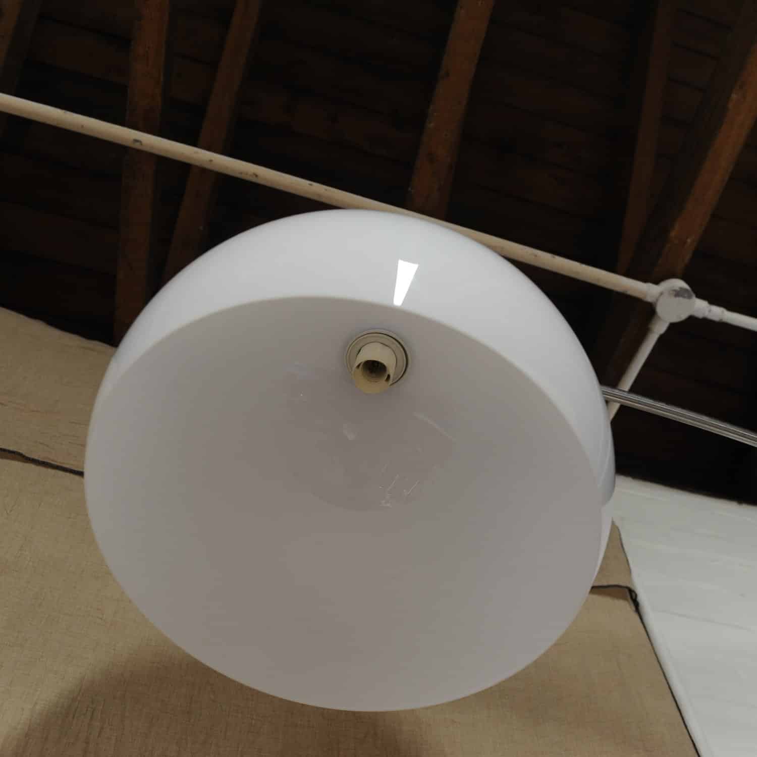 Vintage Chrome & Plastic Arc Lamp With Marble Base, 1980s