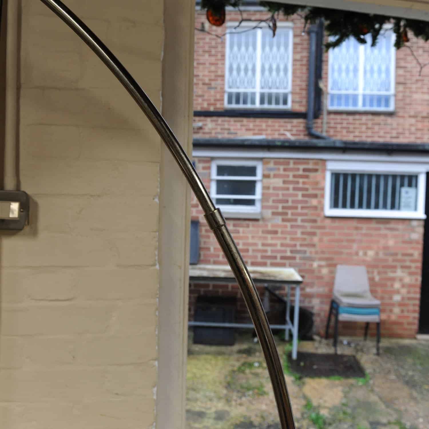 Vintage Chrome & Plastic Arc Lamp With Marble Base, 1980s