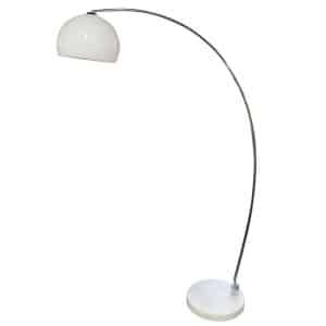Vintage Chrome & Plastic Arc Lamp With Marble Base, 1980s
