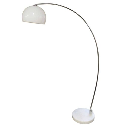 Vintage Chrome & Plastic Arc Lamp With Marble Base, 1980s
