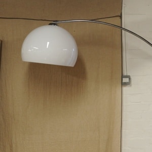 Vintage Chrome & Plastic Arc Lamp With Marble Base, 1980s
