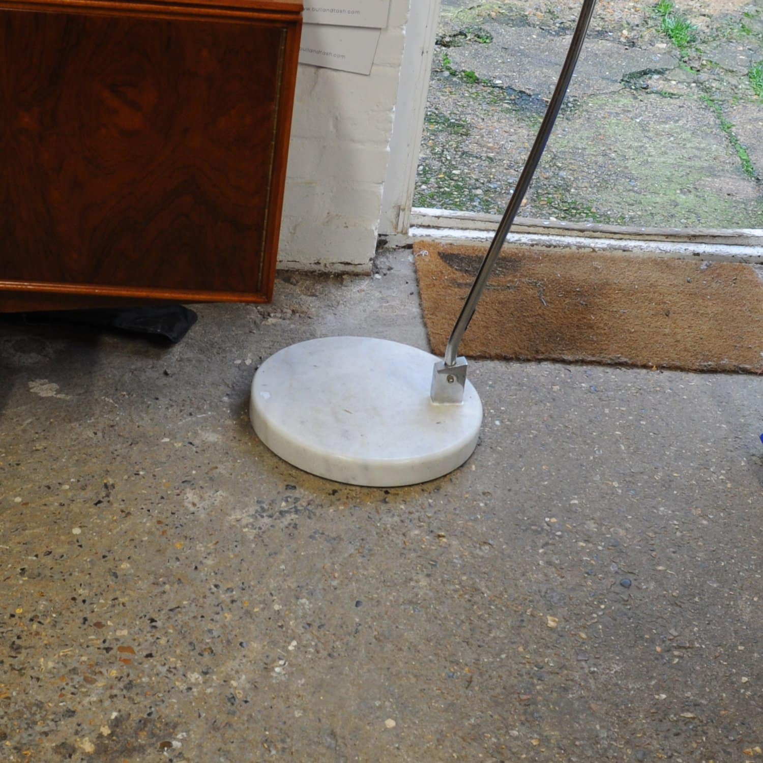 Vintage Chrome & Plastic Arc Lamp With Marble Base, 1980s