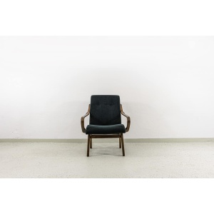 Black Armchair By Jaroslav Smídek For Ton, Czechoslovakia, 1960's
