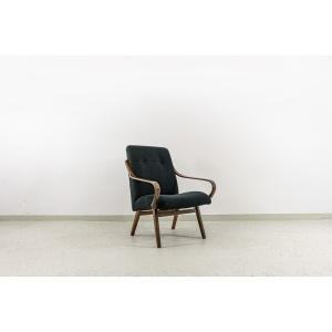 Black Armchair By Jaroslav Smídek For Ton, Czechoslovakia, 1960's