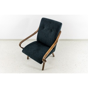 Black Armchair By Jaroslav Smídek For Ton, Czechoslovakia, 1960's