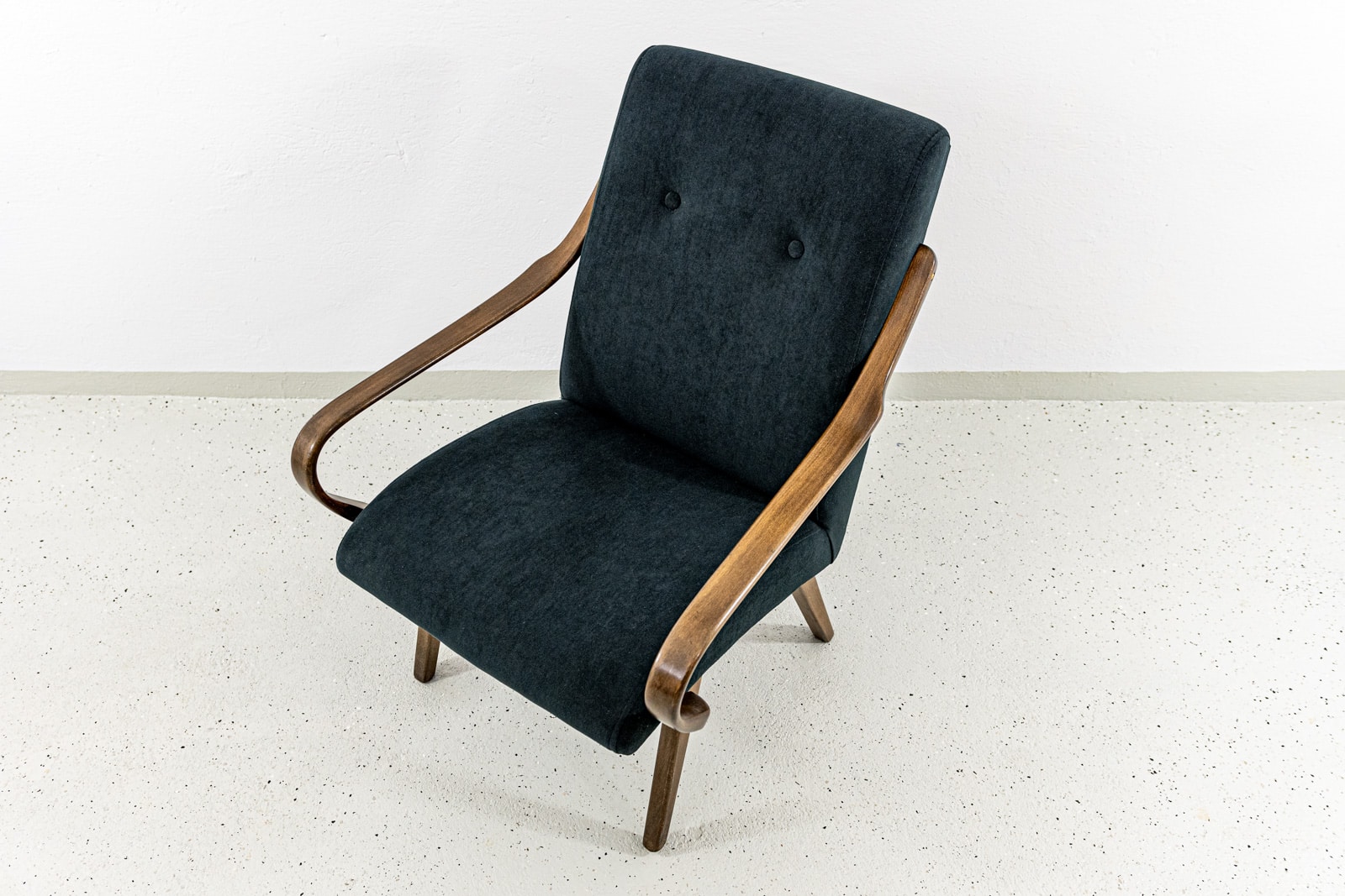 Black Armchair By Jaroslav Smídek For Ton, Czechoslovakia, 1960's