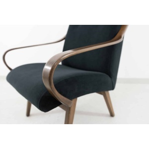 Black Armchair By Jaroslav Smídek For Ton, Czechoslovakia, 1960's
