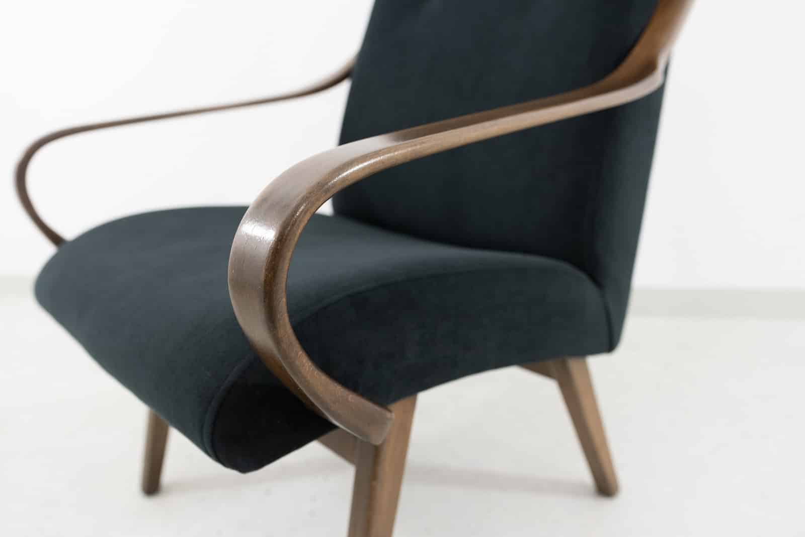 Black Armchair By Jaroslav Smídek For Ton, Czechoslovakia, 1960's