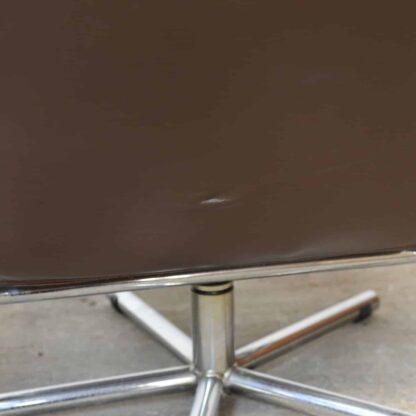 Mid Century Scandinavian Lounge Chair With Footstool In Brown Leather By Skoghaus Industri, 1960s - Image 9