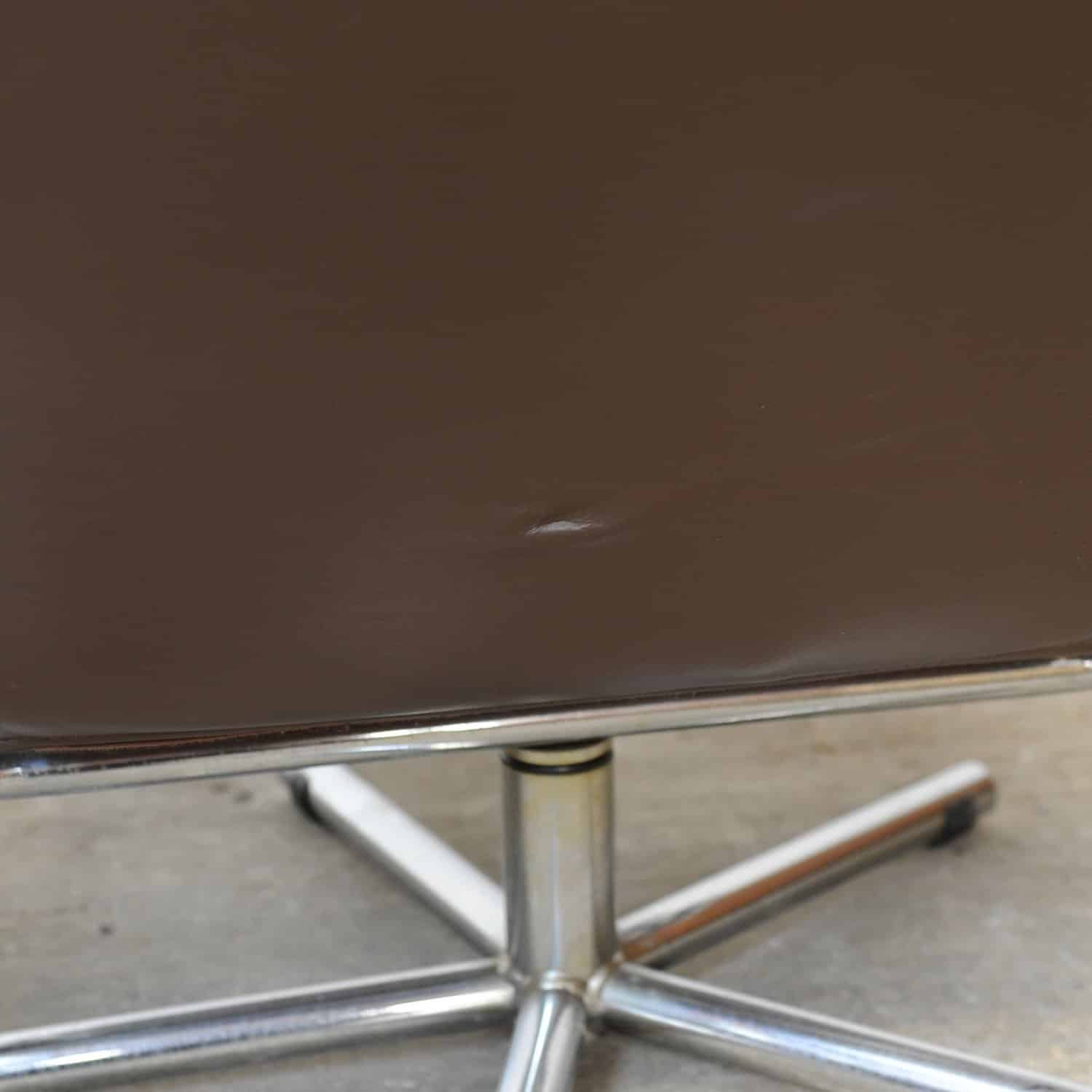 Mid Century Scandinavian Lounge Chair With Footstool In Brown Leather By Skoghaus Industri, 1960s