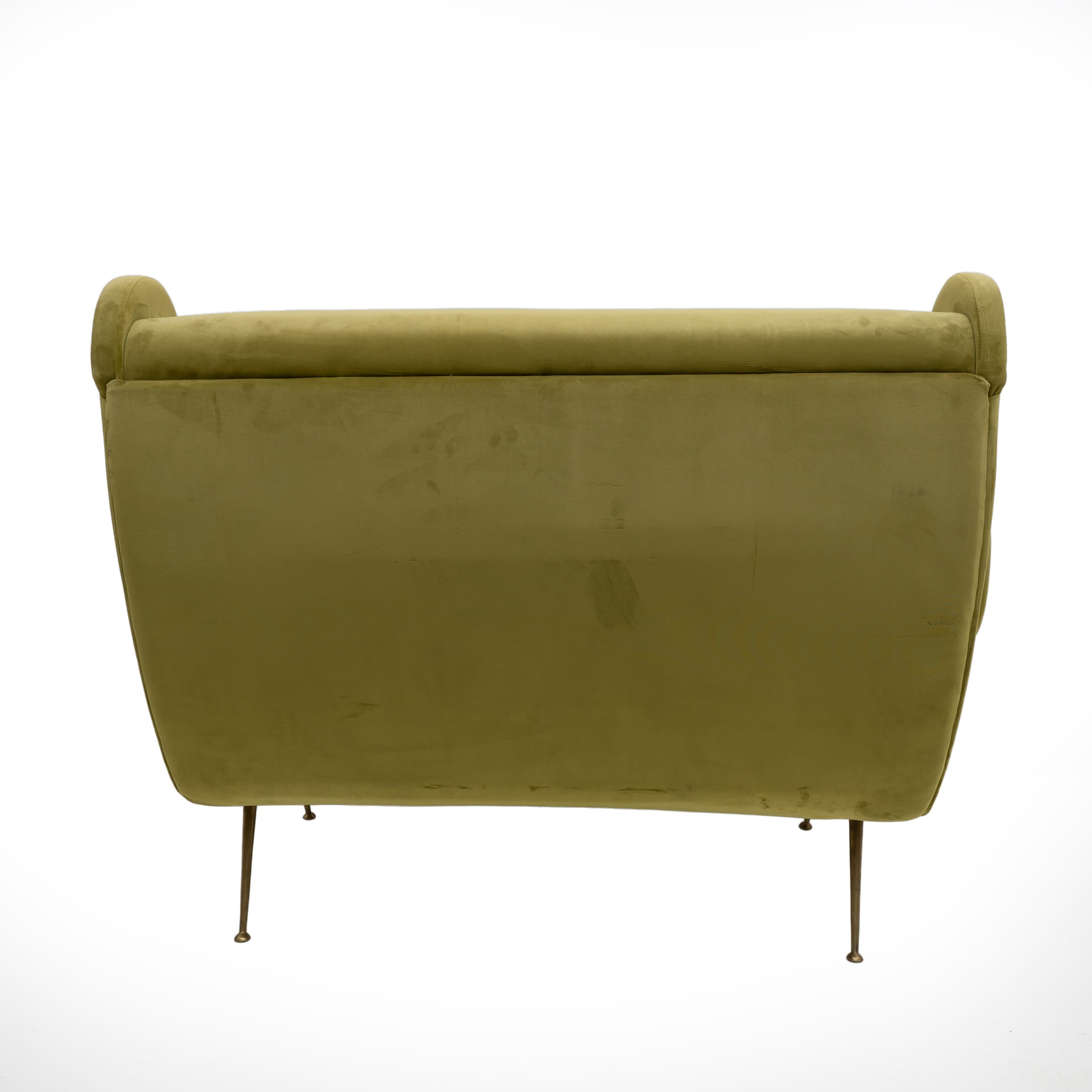 Marco Zanuso Attributed Mid-Century Modern Velvet Sofa Senior, Italy, 1950s
