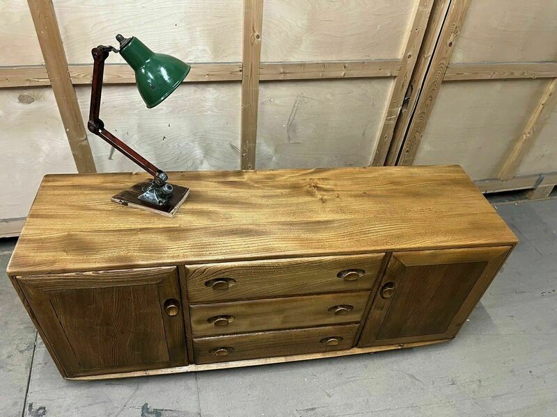 Ercol Windsor Sideboard Blue Label Elm Midcentury Modern