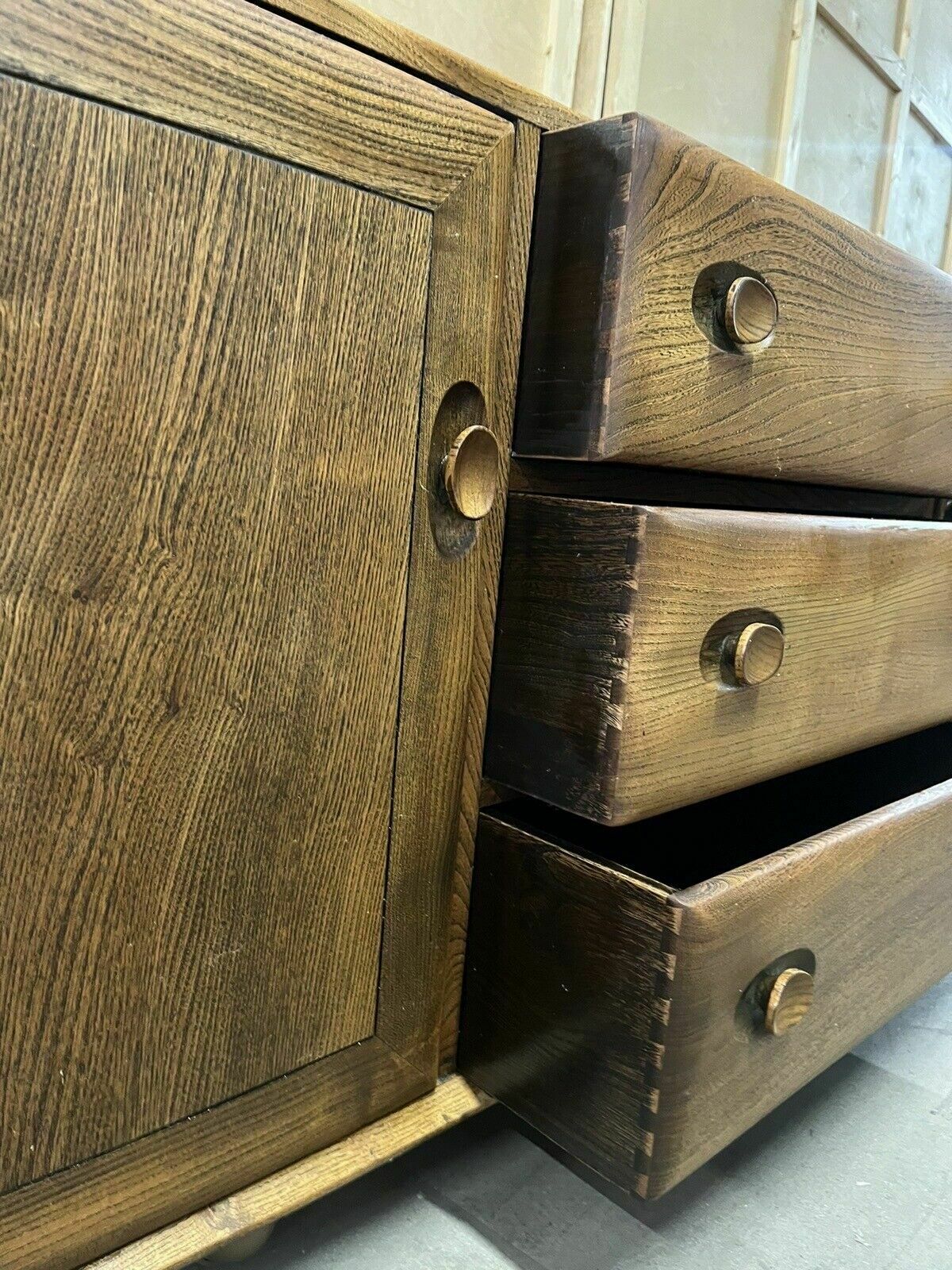 Ercol Windsor Sideboard Blue Label Elm Midcentury Modern