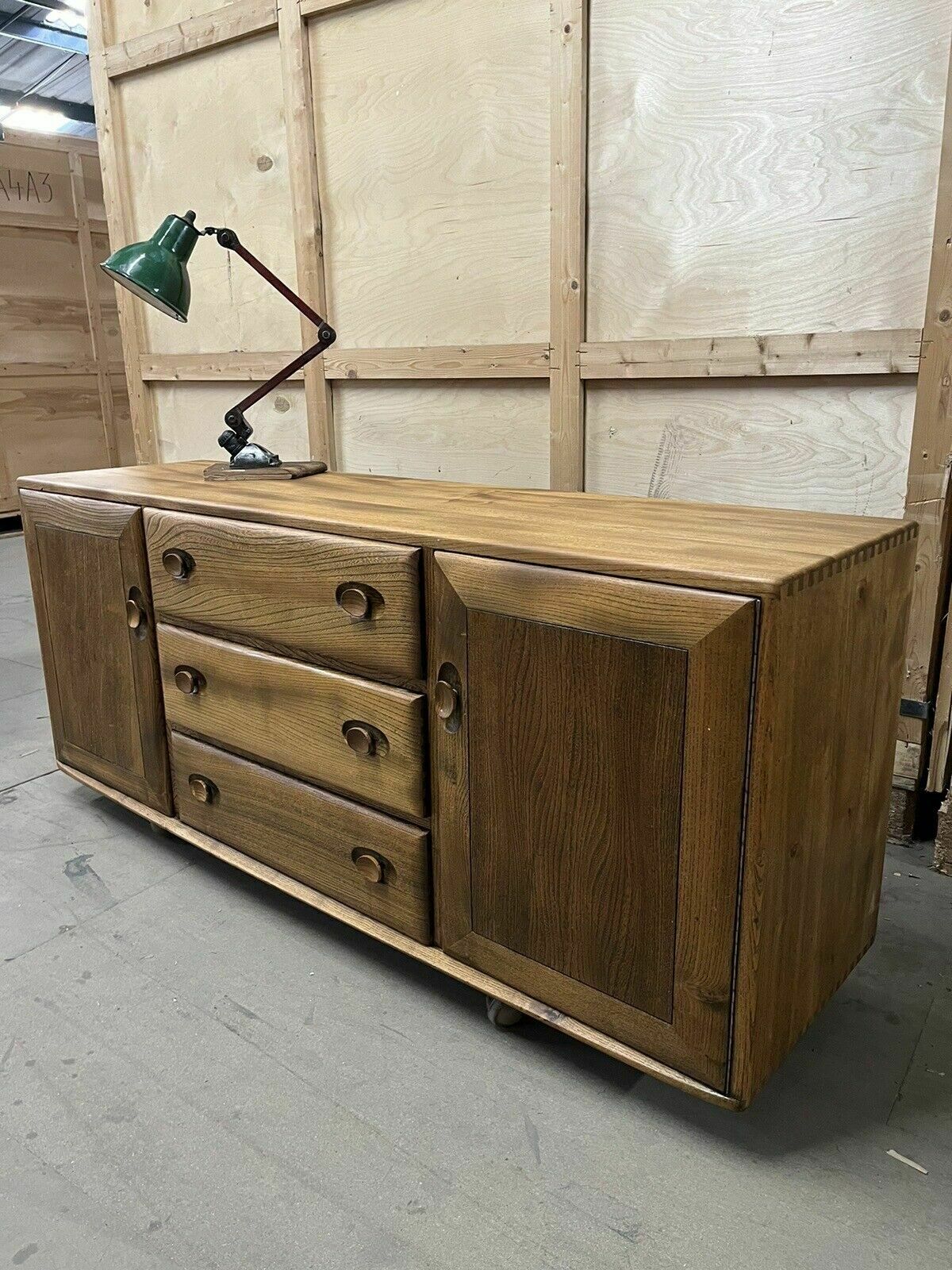 Ercol Windsor Sideboard Blue Label Elm Midcentury Modern