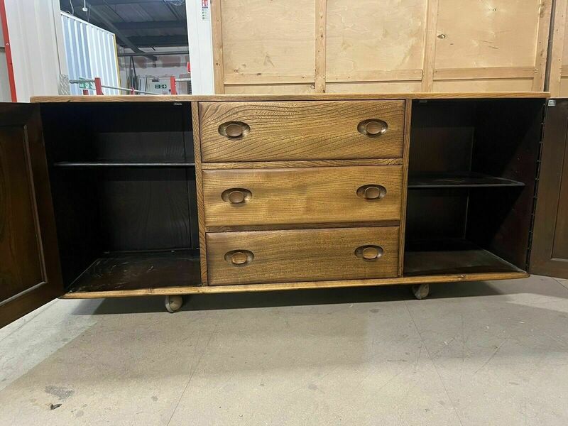 Ercol Windsor Sideboard Blue Label Elm Midcentury Modern