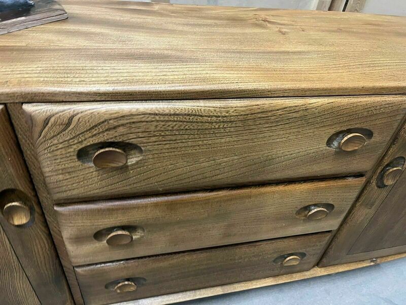 Ercol Windsor Sideboard Blue Label Elm Midcentury Modern