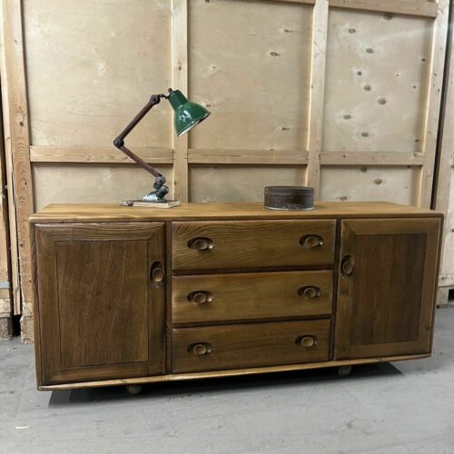Ercol Windsor Sideboard Blue Label Elm Midcentury Modern