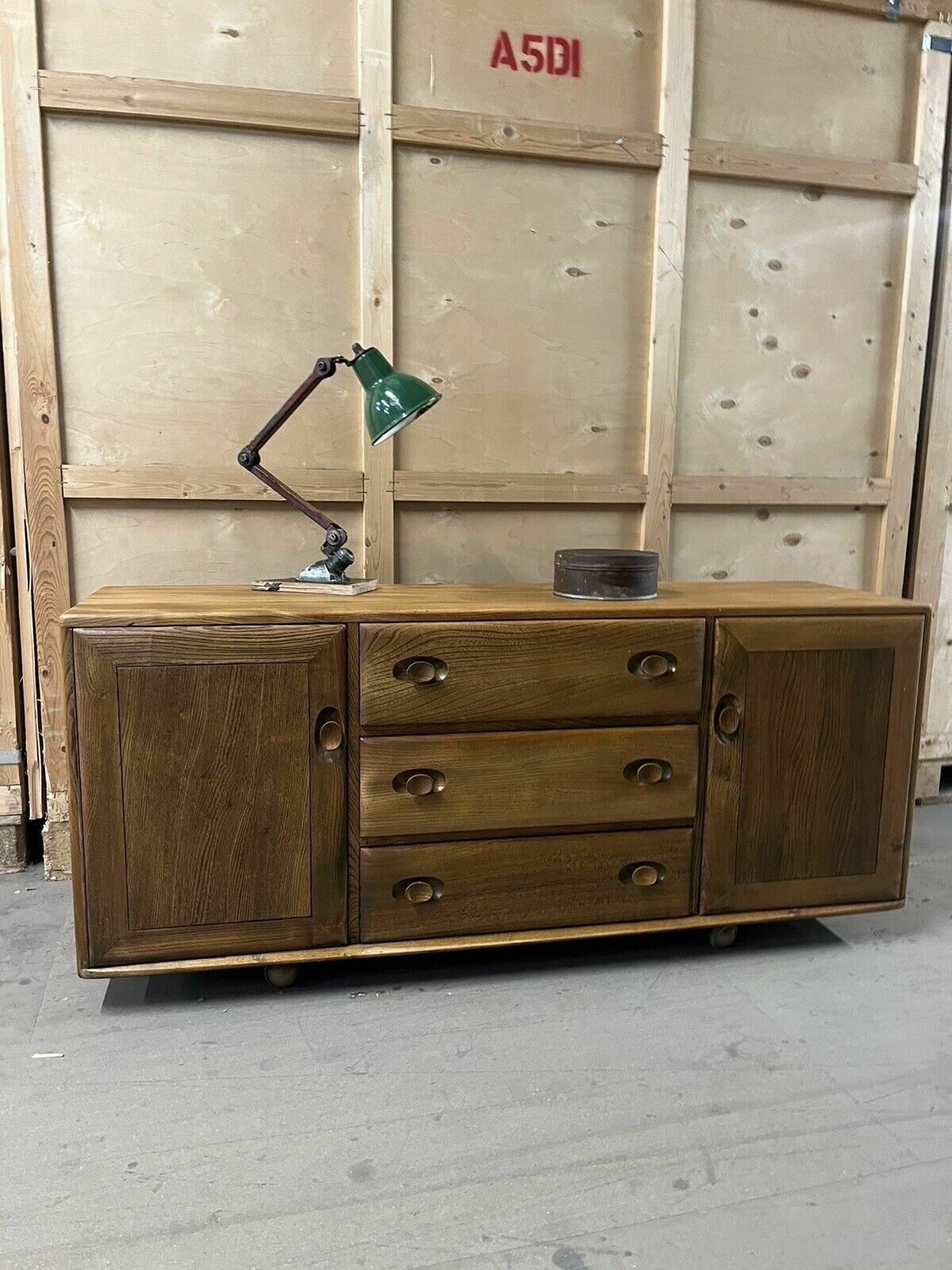 Ercol Windsor Sideboard Blue Label Elm Midcentury Modern