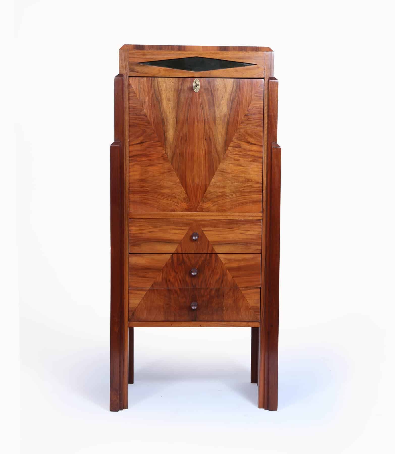 Elegant French Art Deco Secretaire Desk