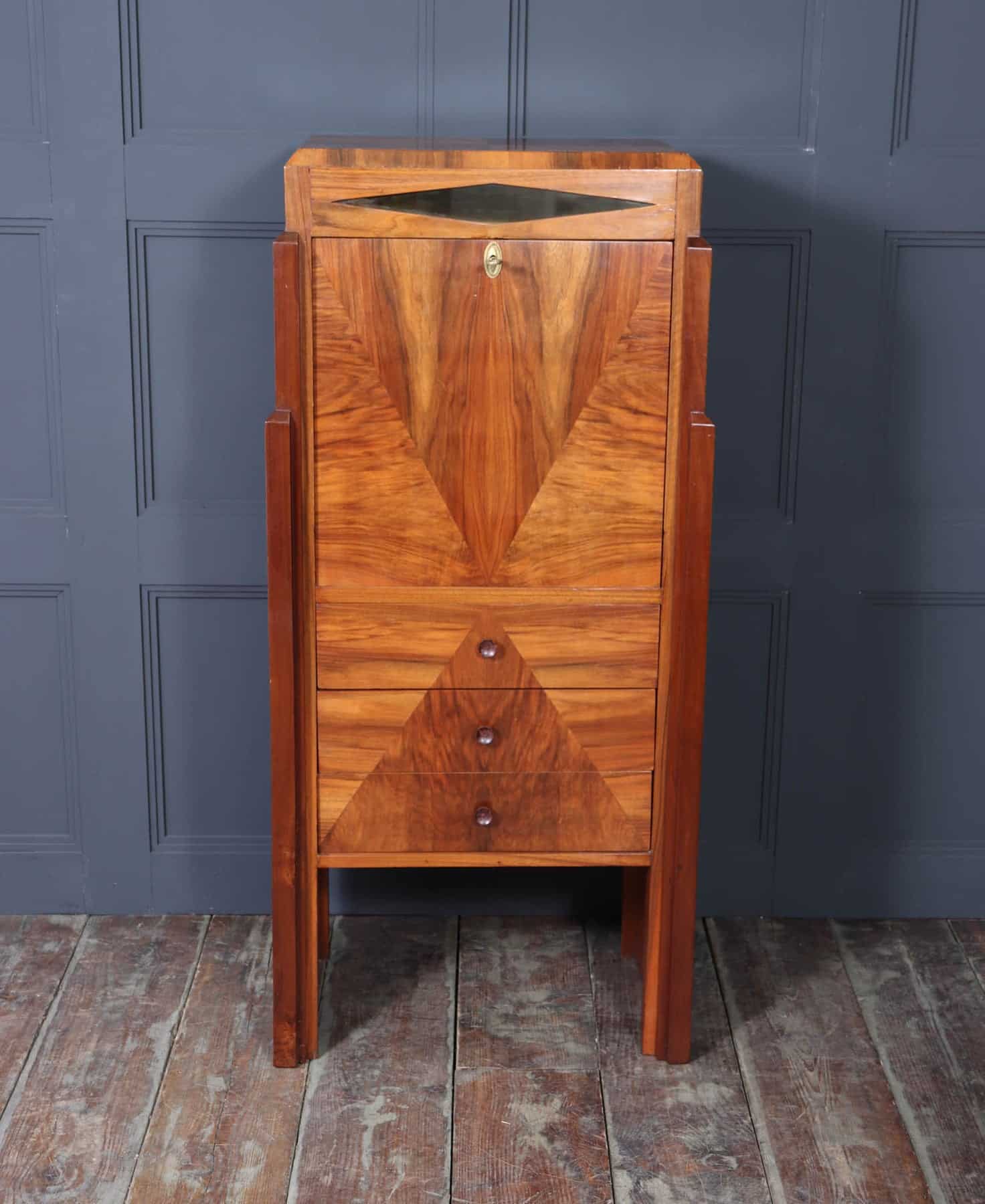 Elegant French Art Deco Secretaire Desk