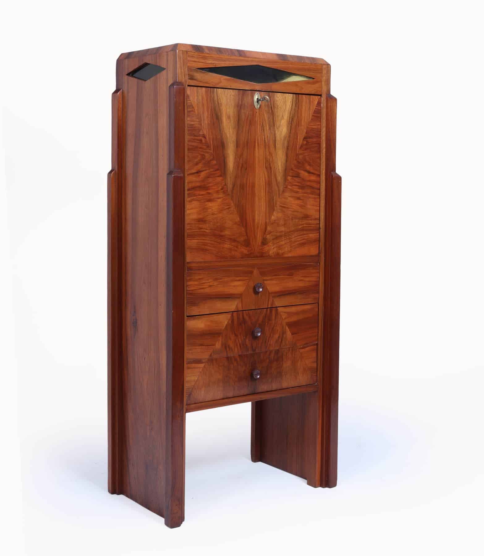 Elegant French Art Deco Secretaire Desk