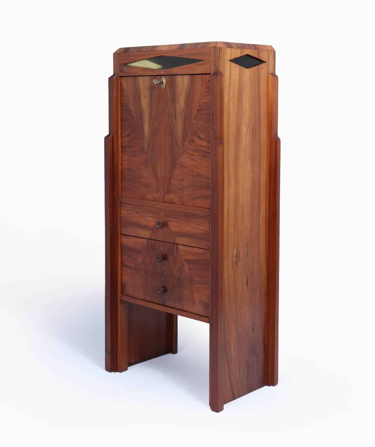 Elegant French Art Deco Secretaire Desk