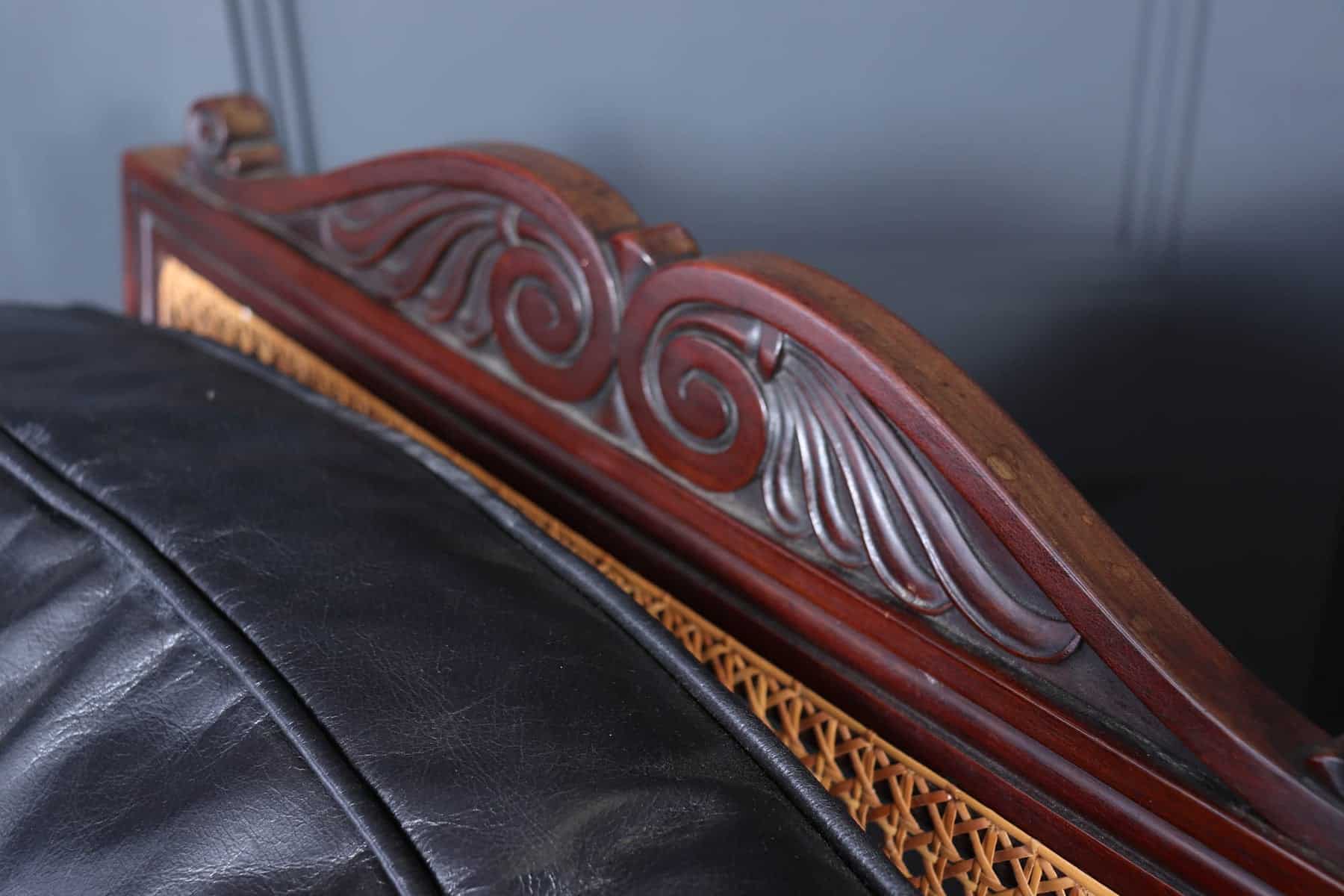 Exceptional Pair Of Regency Mahogany & Leather Library Arm Chairs C1830