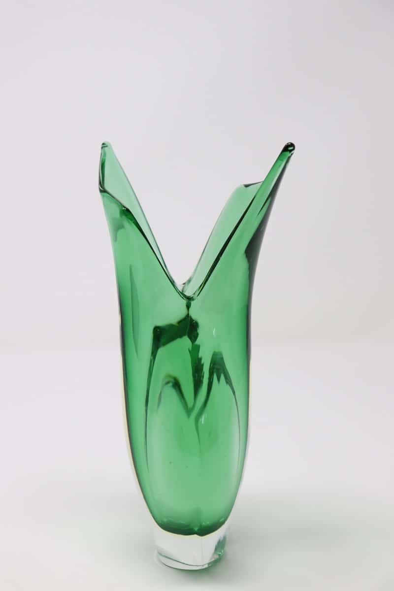 Particular Murano Glass Green Vase, 1960s